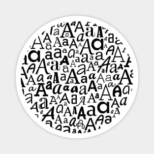 A - Typography (Black) Magnet